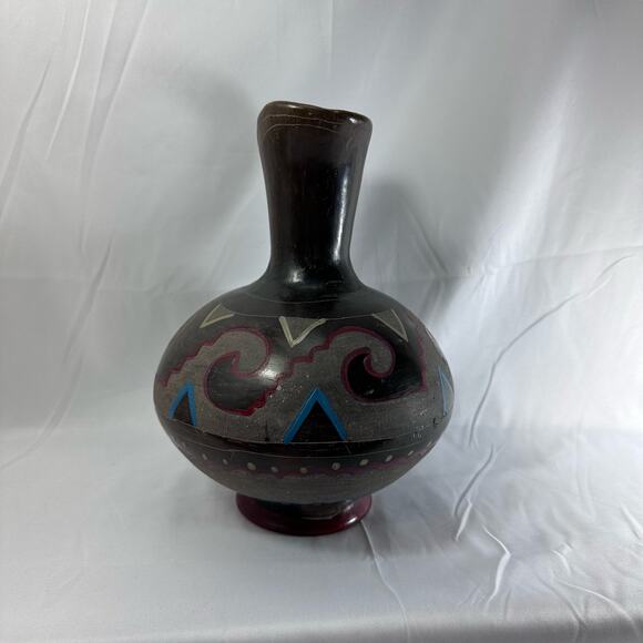 Hand Painted Pottery Pitcher Vase Southwest Style‎ Home Decor - Picture 13 of 16